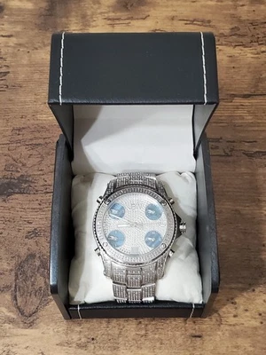 JBW Jet Setter JB-6213 Diamond 5-Time Zone Watch New Battery Fully Functional - Image 1 of 4