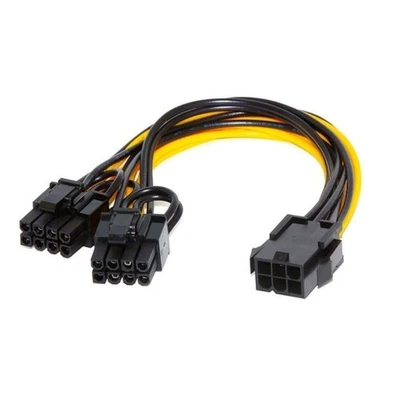 7.08inch 6 Pin Female to Dual PCI-E 8( 6+2) Pin Male GPU Power Cable Adaptor - Image 1 of 4