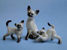 New ListingSet of Bone China Siamese Cats Mother & Kittens Miniature Figurines Japan