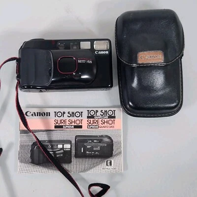 Canon Sure Shot SUPREME 35mm Film Point & Shoot Camera with Case & Manual - Image 1 of 4