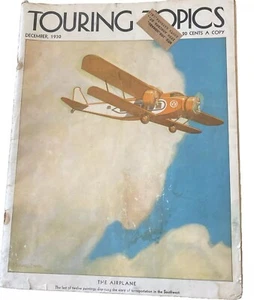 Touring Topics Magazine Dec. 1930 Maynard Dixon Art~ The Airplane ~ 1930s Mb13 - Picture 1 of 9