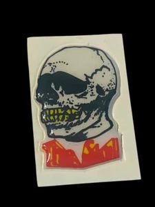 Skull Skeleton Monster Puffy Sticker Decal Vtg Halloween Horror Alien Taiwan - Picture 1 of 3