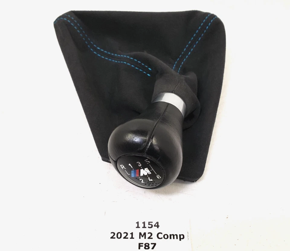 ✅ Interruptor selector de cambios manual 16-21 OEM BMW F87 M2 puntada azul Alcantara Foto 1 de 4