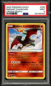 PSA 9 MINT Radiant Charizard 020/159 Crown Zenith Pokemon Card - Picture 1 of 2