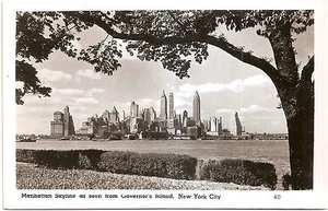 Manhattan Skyline - New York, New York NY - Cartolina fotografica reale RPPC - Foto 1 di 2