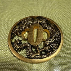 Japanese Antique Tsuba of Katana Samurai Sword Guard Iron Rare Design 75-B42 - Picture 1 of 4