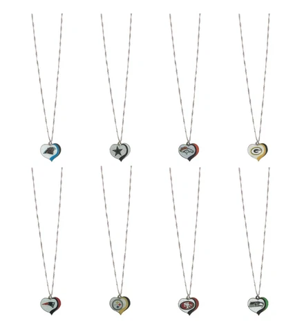 NFL Glitter Heart Necklace - Pick Your Team Cover