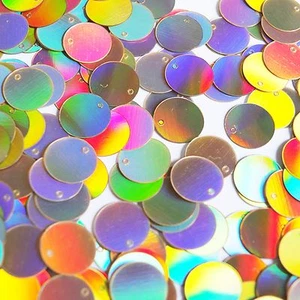 Pailletten Rund 12 mm Top Loch Gold Lazersheen Reflektierend Metallic. Made in USA - Bild 1 von 2
