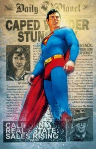 Jon Pinto SIGNIERTER DC Comics / Film Kunstdruck ~ Christoper Reeve als Superman - Bild 1 von 1