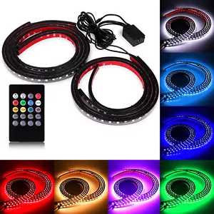 4pcs 48" & 36" LED Underbody Kit Undercar Underglow Neon System 8 Color Strips - Bild 1 von 10
