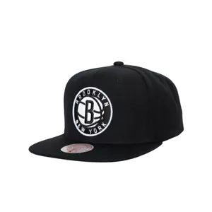 Mitchell & Ness Brooklyn Nets "Team Ground 2.0" Snapback Hat (Black) Cap - Picture 1 of 2