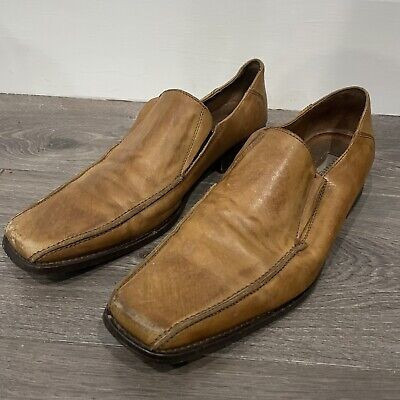 Dune Mens Tan Leather Dress/Wedding/Formal Slip On Shoes UK Size 9 • 18.33€