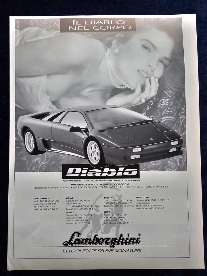 Lamborghini Diablo, originale Werbung aus 1994 Foto 1 de 1