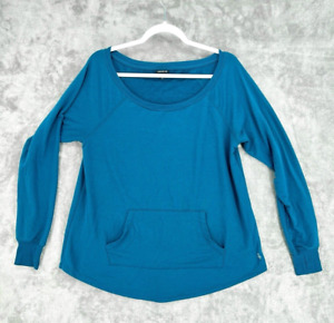 Torrid Sweatshirt Womens Size LARGE Dark Teal Active Lounge Top Front Pocket