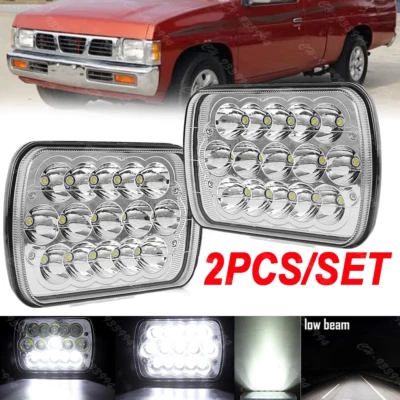 For Nissan Hardbody D21 Pickup Pair 5X7" 7x6" inch LED Headlights Hi/Lo Beam - Image 1 of 4