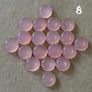 Cabujón de piedras preciosas sueltas calibradas forma redonda calcedonia rosa AAA 3mm-20mm - Imagen 1 de 13