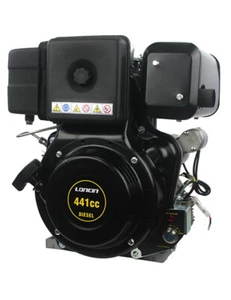 9 HP LONCIN D440FC Motore DIESEL albero cilindrico 25,4 mm, avv ELETTRICO - Foto 1 di 4