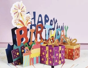 Happy Birthday 3D Pop Up Greeting Card Fun Gifts Friend Family Celebration - Picture 1 of 4