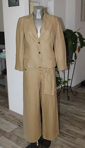Luxurious Linen Pantsuit Camel HUGO BOSS Size 40 FR I44 UK 10 USA 6 New - Picture 1 of 8