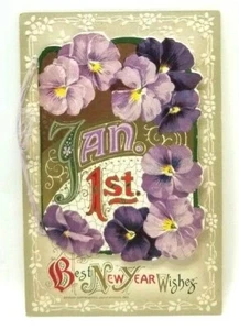 1911 John Winsch Jan. 1st. New Year Wishes Postcard & Card (A29 - Picture 1 of 4