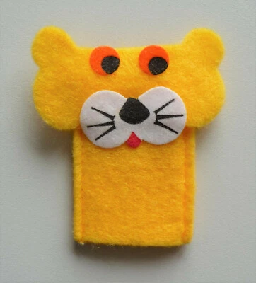 Fingerpuppe Filz Löwe gelb Kinder Handpuppe Tier Spielen Stoffpuppe Puppe Finger - Bild 1 von 4