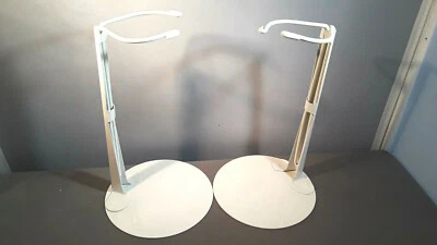 KAISER Doll Stands white Metal set of 2 for 20-30 inch chubby waist Dolls & bears 3701