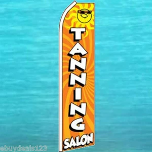 TANNING  SALON FLUTTER FLAG Beauty Tall Advertising Sign Feather Swooper Banner - Picture 1 of 5