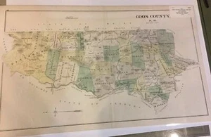 Antique, Colored MAP - COOS COUNTY, NEW HAMPSHIRE - 1892 ATLAS - Picture 1 of 5