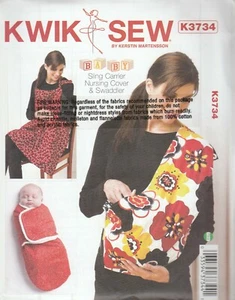 KWIK SEW Sewing Pattern K3734 Baby Sling Carrier Nursing Cover & Swaddler - Picture 1 of 2
