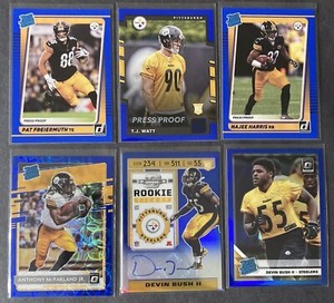 Devin Bush Optic Rookie Ticket Blue Prizm Auto /75 TJ Watt 2017 Najee Harris LOT