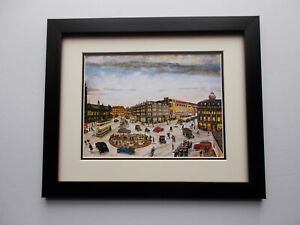 TERRY GORMAN PRINT FRAMED - TOWN HALL SQUARE SHEFFIELD