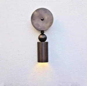 Hecho a Mano Envejecido Latón Pared Aplique Luz Mediados Siglo Lámpara de Baño - Imagen 1 de 3