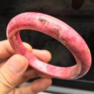 Bracciale 54,5 mm naturale grazioso cristallo di quarzo rodonite fatto a mano - Foto 1 di 3