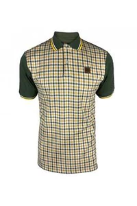 Trojan Gingham Check Panel Polo TR/8769 Army - Picture 1 of 2