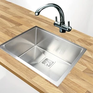 550x455mm Handmade 1.5mm Stainless Steel Undermount / Topmount Kitchen Sink - Picture 1 of 7