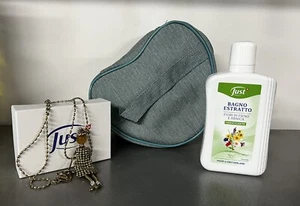 Set Cuore Verde Acqua Just Bagno estratto tonificante Collana bambolina dorata - Foto 1 di 4