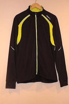 Craft Performance WP Stretch Running Softshell Men JACKET Black/Yellow LARGE NEW - Image 1 of 4