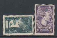 France - 1937/8, Mermoz stamps - L/M - SG 570/71