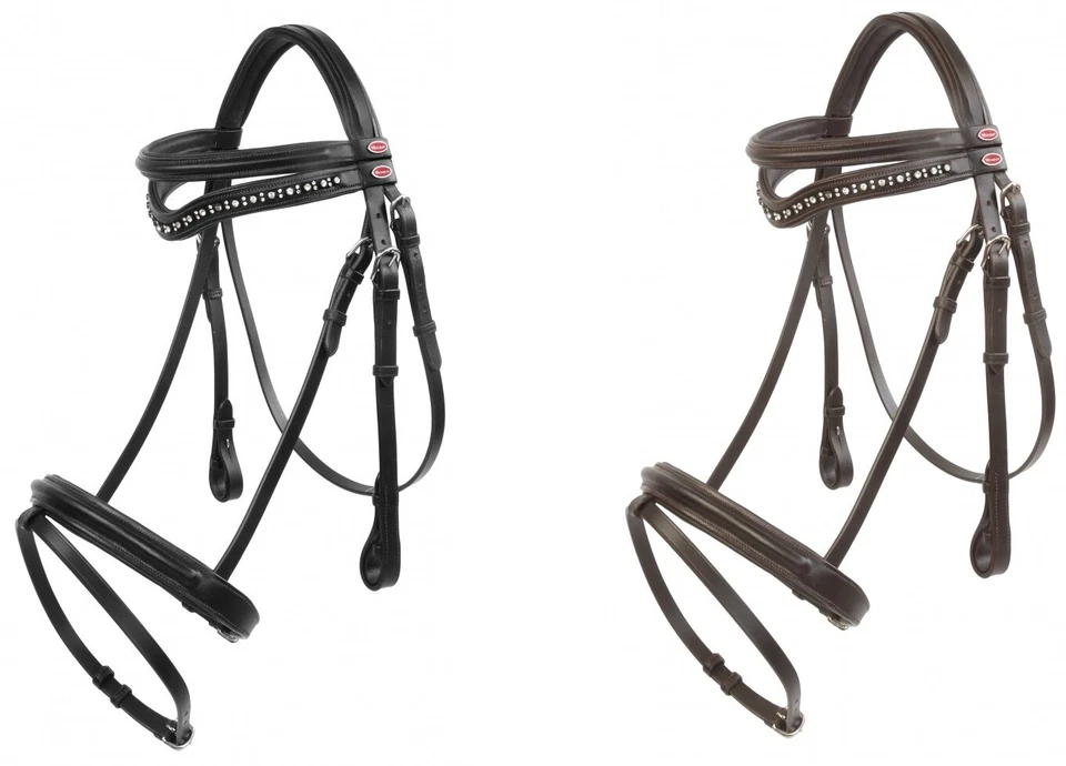 Whitaker Lynton Flash Trense Diamant & einfaches Brauenband Pony/Cob/Vollschwarz/Braun