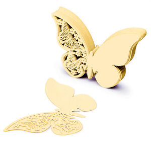 Butterfly Wedding Name Place Cards For Wine Glass Laser Cut On Pearlescent Card