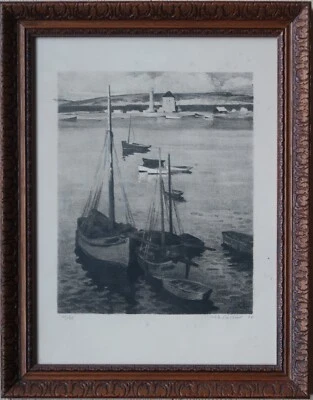 HENRI SOLLIER CAMARET BRETAGNE PAYSAGE BRETON GRAVURE LITHOGRAPHIE - Photo 1/2