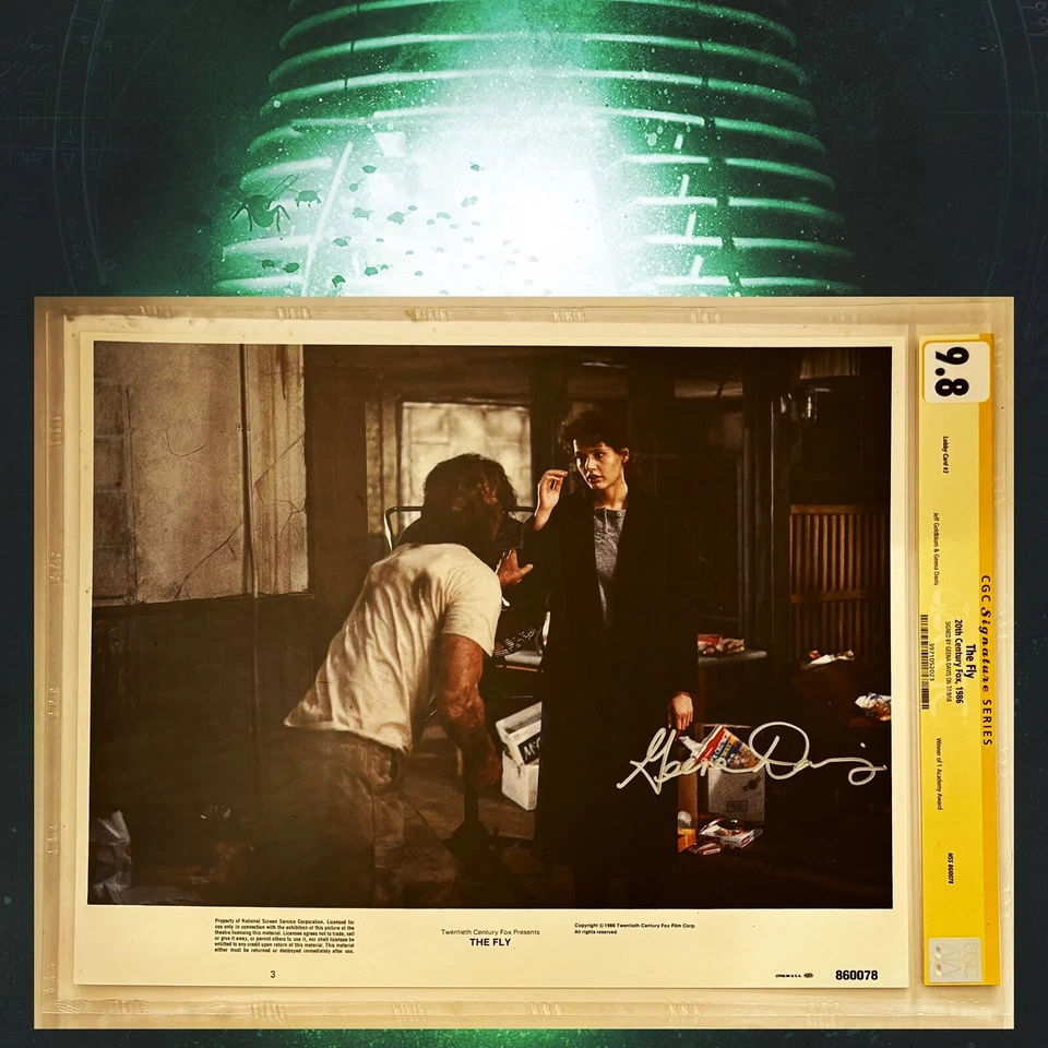 CGC 9.8 SS The Fly Lobby Card #3 signed by Geena Davis 11x14 1986 Cronenberg - Image 1 of 2