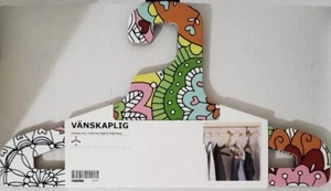 IKEA VANSKAPLIG Hangers Recycled Cardboard 3 Pack Colorful Floral Pattern NIP - Picture 1 of 2
