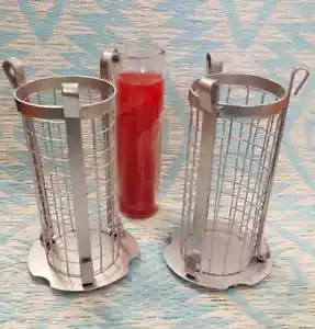 7 Tage Kerzenhalter Metall Schutz feuerfest Sieben Tage Glas Kerzenbehälter Votiv - Bild 1 von 9