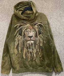 The Mountain Mens Lion Rasta Tye Die Pullover Hoodie Sweatshirt Size Medium - Picture 1 of 12