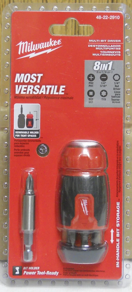 Milwaukee 48-22-2910  Comfort Grip Most Versatile Stubby 8-In-1 Multi-Bit Driver - Image 1 of 1