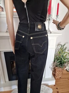Versace Jeans Couture Jeans Gr.34-36 Hoher Bund Medusa Strasssteine Madein Italy - Bild 1 von 21