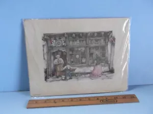 Anton Pieck Druck Uhr Schaufensterfront mit so vielen Details 12" x 9" Zoll - Bild 1 von 12