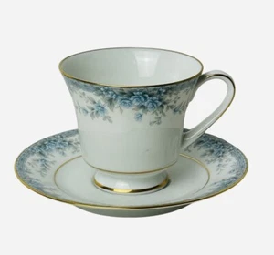 Noritake Contemporary Avalon Tea Cup & Saucer 3390 Porcelain Lot Set Of 6 EUC - Picture 1 of 3