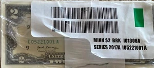 2017 A $2 Dollar Bills 50 ($100 Face Value) Sequential UNC Minnesota - Picture 1 of 3